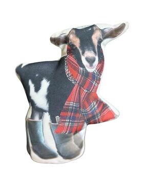 Red Shed Goat Weighted Canvas Doorstop 10.5” Farmhouse